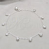 Tobillera de Dije 03.409.0149.10 Plata Rodinada, Diseño de Bola y Estrella, Pulido, Tono Plateado (Grosor 03 MM, 10 Pulgadas de Largo)
