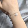 Pulsera de Dije 03.409.0161.07 Plata Rodinada, Diseño de Elefante, Pulido, Tono Plateado (Grosor 03 MM, 7 Pulgadas de Largo)