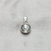 Dije Elegante 05.409.0002 Plata Rodinada, Diseño de Bola, Pulido, Tono Plateado