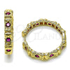 Argolla Huggie 02.204.0042.35 Oro Laminado, con Rubi Zirconia Cubica, Pulido, Tono Dorado