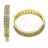 Argolla Huggie 02.204.0048.35 Oro Laminado, con Blanca Micro Pave, Pulido, Tono Dorado