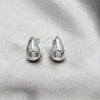 Arete Dormilona 02.392.0049 Plata Rodinada, Diseño de Gota, Pulido, Tono Plateado