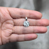 Dije Religioso 05.392.0105 Plata Rodinada, Diseño de San Benito, Pulido, Tono Plateado