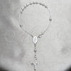 Rosario de Pulsera 09.392.0005.07 Plata Rodinada, Diseño de Bola y Cruz, Pulido, Tono Plateado