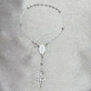 Rosario de Pulsera 09.392.0007.07 Plata Rodinada, Diseño de Bola y Crucifijo, Pulido, Tono Plateado