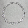 Pulsera Elegante 03.392.0027.07 Plata Rodinada, Diseño de Flor, Pulido, Tono Plateado (Grosor 08 MM, 7 Pulgadas de Largo)