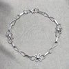 Pulsera Elegante 03.392.0032.07 Plata Rodinada, Pulido, Tono Plateado (Grosor 05 MM, 7 Pulgadas de Largo)