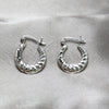 Argolla Pequeña 02.401.0085.22 Plata Rodinada, Diseño de Torcido y Hueco, Pulido, Tono Plateado