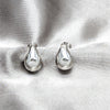 Arete Dormilona 02.401.0090 Plata Rodinada, Diseño de Gota, Pulido, Tono Plateado
