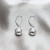 Arete Colgante 02.401.0091 Plata Rodinada, Diseño de Bola, Pulido, Tono Plateado