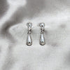 Arete Dormilona 02.401.0098 Plata Rodinada, Diseño de Gota, Pulido, Tono Plateado
