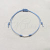 Pulsera Bolo Ajustable 03.426.0001.5.07 Plata Rodinada, Diseño de Bola, Algodón Azul, Tono Plateado (Grosor 03 MM, 7 Pulgadas de Largo)