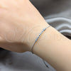 Pulsera Bolo Ajustable 03.426.0001.6.07 Plata Rodinada, Diseño de Bola, Algodón Azul, Tono Plateado (Grosor 03 MM, 7 Pulgadas de Largo)