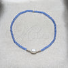 Pulsera Elegante 03.426.0021.07 Plata Rodinada, Diseño de Bola, con Cristal Zafiro Azul y Perla Blanca, Pulido, Tono Plateado (Grosor 07 MM, 7 Pulgadas de Largo)