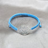 Pulsera Bolo Ajustable 03.426.0039.07 Plata Rodinada, Algodón, Tono Plateado (Grosor 04 MM, 7 Pulgadas de Largo)