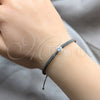 Pulsera Bolo Ajustable 03.426.0045.2.07 Plata Rodinada, con Zirconia Cubica Blanca, Algodón, Tono Plateado (Grosor 04 MM, 7 Pulgadas de Largo)
