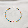Pulsera Elegante 03.426.0048.07 Plata Rodinada, Diseño de Bola, con Cristal Multicolor, Pulido, Tono Plateado (Grosor 03 MM, 7 Pulgadas de Largo)