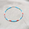 Pulsera Elegante 03.426.0057.07 Plata Rodinada, Diseño de Bola, con Perla Blanca y Cristal Multicolor, Pulido, Tono Plateado (Grosor 04 MM, 7 Pulgadas de Largo)