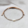 Pulsera Bolo Ajustable 03.426.0064.1.07 Plata Rodinada, Diseño de Bola, con Perla Blanca y Cristal Turmalina, Algodón, Tono Plateado (Grosor 08 MM, 7 Pulgadas de Largo)
