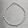 Pulsera Elegante 04.392.0001.07 Plata Rodinada, Diseño de Bola, con Perla Blanca, Pulido, Tono Plateado (Grosor 06 MM, 7 Pulgadas de Largo)