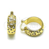 Argolla Pequeña 02.195.0320.20 Oro Laminado, Diseño de Corazón, con Zirconia Cubica Blanca, Pulido, Tono Dorado