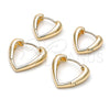Argolla Huggie 02.195.0321.20 Oro Laminado, Diseño de Corazón, Pulido, Tono Dorado