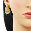 Arete Dormilona 02.195.0336 Oro Laminado, Diseño de Gota y Hueco, Pulido, Tono Dorado