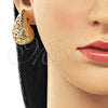 Arete Dormilona 02.202.0017 Oro Laminado, Diseño de Gota y Hueco, Pulido, Tono Dorado