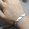Pulsera con Placa 03.392.0042.07 Plata Rodinada, Pulido, Tono Plateado (Grosor 07 MM, 7 Pulgadas de Largo)