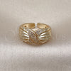 Anillo Multi Piedra 01.428.0001 Oro Laminado, con Blanca Micro Pave, Pulido, Tono Dorado (One size fits all)