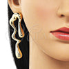 Arete Dormilona 02.428.0005 Oro Laminado, Diseño de Gota, Pulido, Tono Dorado
