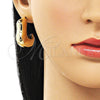 Arete Dormilona 02.163.0352 Oro Laminado, Diseño de Hueco, Pulido, Tono Dorado