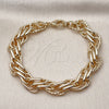 Pulsera Elegante 03.93.0021.08 Oro Laminado, Diamantado, Tono Dorado (14 MM Thickness, 8 Inches Length)