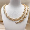 Collar y Pulsera 06.93.0002 Oro Laminado, Diamantado, Tono Dorado
