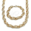 Collar y Pulsera 06.93.0002 Oro Laminado, Diamantado, Tono Dorado