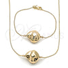 Collar y Pulsera 06.63.0283 Oro Laminado, Diseño de Box, Pulido, Tono Dorado