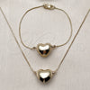 Collar y Pulsera 06.63.0292 Oro Laminado, Diseño de Corazón y Box, Pulido, Tono Dorado