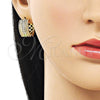 Argolla Huggie 02.283.0219.20 Oro Laminado, Diseño de Torcido, con Blanca Zirconia Cubica, Pulido, Tono Dorado