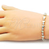 Pulsera Tennis 03.213.0321.07 Oro Laminado, Diseño de Corazón, con Zirconia Cubica Blanca, Pulido, Tono Dorado (Grosor 06.5 MM, 7 Pulgadas de Largo)