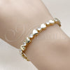 Pulsera Tennis 03.213.0321.07 Oro Laminado, Diseño de Corazón, con Zirconia Cubica Blanca, Pulido, Tono Dorado (Grosor 06.5 MM, 7 Pulgadas de Largo)