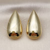Arete Dormilona 02.428.0032 Oro Laminado, Diseño de Gota y Hueco, Pulido, Tono Dorado