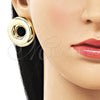 Arete Dormilona 02.428.0036 Oro Laminado, Diseño de Hueco, Pulido, Tono Dorado