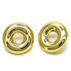 Arete Dormilona 02.428.0036 Oro Laminado, Diseño de Hueco, Pulido, Tono Dorado
