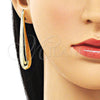 Arete Dormilona 02.428.0046 Oro Laminado, Diseño de Gota y Hueco, Pulido, Tono Dorado