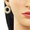 Arete Dormilona 02.163.0381 Oro Laminado, Diamantado, Tono Dorado
