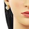 Arete Dormilona 02.195.0348 Oro Laminado, Diamantado, Tono Dorado