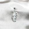 Dije Religioso 05.392.0115 Plata Rodinada, Diseño de Santa Muerte, Pulido, Tono Plateado