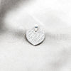 Dije Elegante 05.392.0120 Plata Rodinada, Diseño de Corazón, Pulido, Tono Plateado