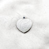 Dije Elegante 05.392.0123 Plata Rodinada, Diseño de Corazón, Pulido, Tono Plateado