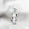 Dije Religioso 05.392.0128 Plata Rodinada, Diseño de Santa Muerte, Pulido, Tono Plateado